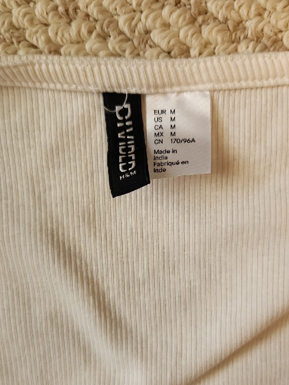H&M Cream Ribbed Tank Top - Picture 2 of 5